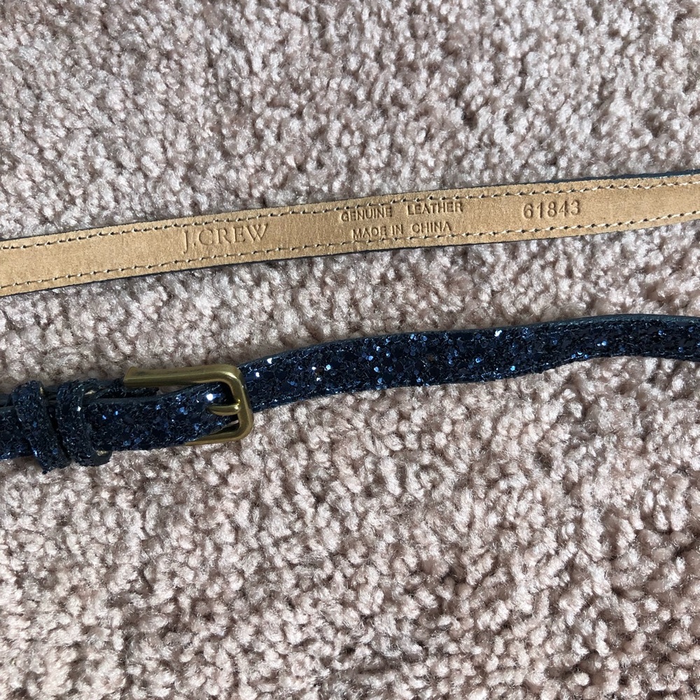 J.Crew Skinny Navy Sparkly Belt